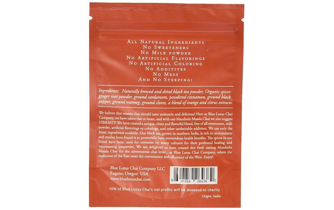 Blue Lotus Chai Mandarin Masala Chai    Pack  14.17 grams